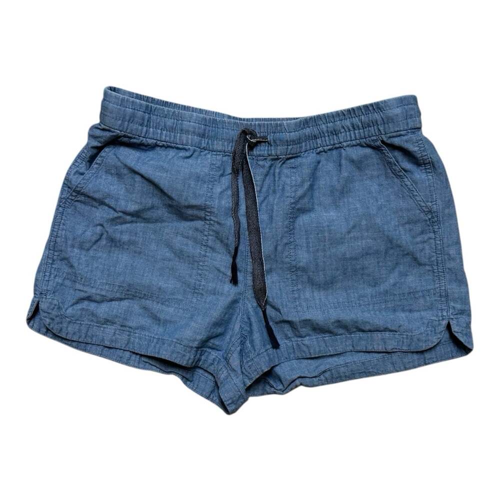 Crew Women’s Small Blue Chambray Drawstring Shorts 100% Cotton 3” Inseam